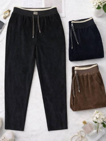 Штани на кожен день мікро рубчик широка резинка шнурок 01/017 купити photo 2026 01 30 11 57 45