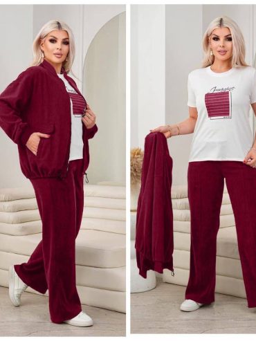 Вельветовий костюм-трійка кофти на блискавці штани футболки кулір 1987 купити photo 2026 01 31 05 13 33