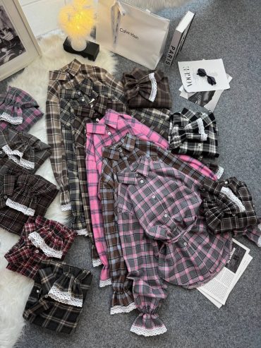 Сорочка фланель клітинка біле мережиов на рукавах резинка 320 купити photo 2026 02 06 11 08 31