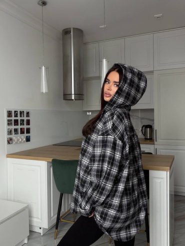 Сорочка з подвійним капюшоном фланель клітинка 290 купити photo 2026 02 01 10 52 32