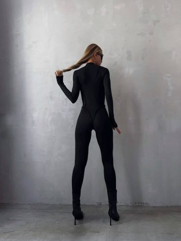 Чорний комбінезон термо з імітацією корсету 549/2 купити photo 2026 02 04 21 52 06 2