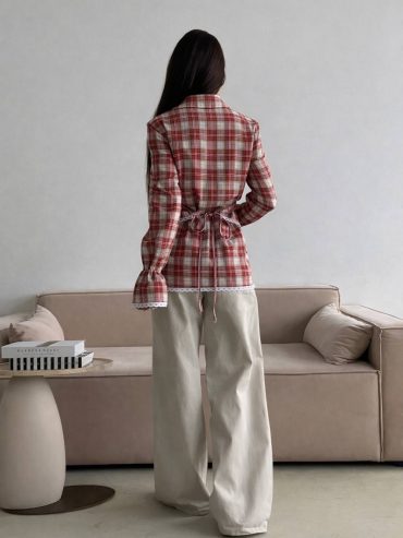 Сорочка в клітинку з мереживом 742 купити photo 2026 02 11 05 00 26