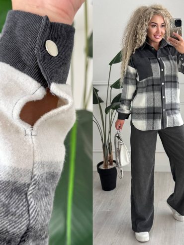 Вельветовий костюм зі вставками байка кашемір клітинка сорочка 004 купити photo 2026 02 12 21 55 41