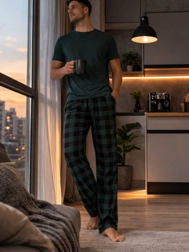 Чоловіча піжама футболка штани клітинка 1915 купити photo 2026 03 05 17 41 45