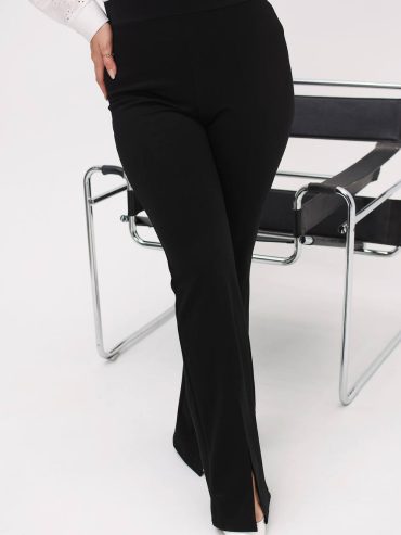 Чорні трикотажні брюки розріз 926 купити photo 2026 03 06 11 48 02