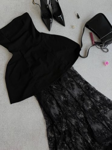 Чорний комплект спідниця максі мереживо 239 купити photo 2026 03 10 14 15 27