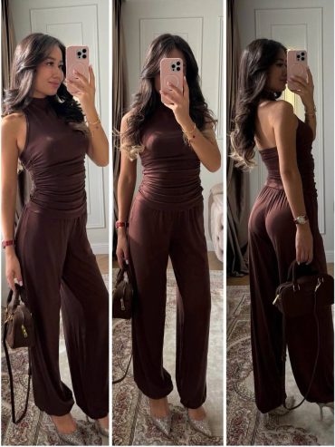 Костюм топ відкрита спинка драпіровка палаццо 1313 купити photo 2026 03 20 10 26 05 2