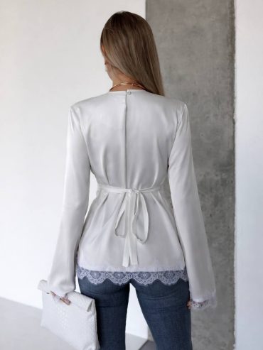 Шовкова блуза з плечиками мереживо 1726 купити photo 2026 03 24 18 30 33