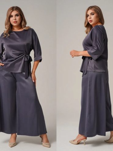 Шовковий костюм асиметрична блуза широкі штани 211 купити photo 2026 03 24 18 38 24