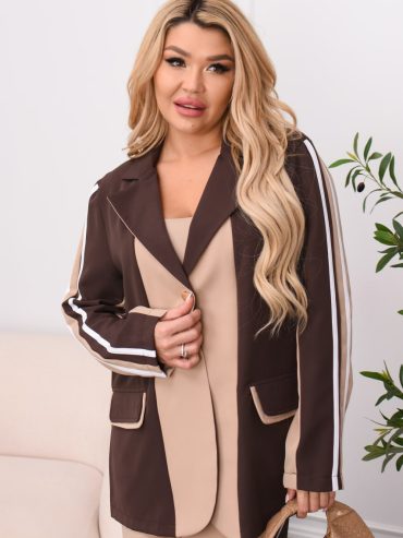 Двокольоровий костюм спорт шик оверсайз піджак лампаси 566 купити photo 2026 03 26 19 29 35