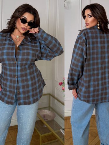 Картата сорочка OVERSIZE зі стрічкою а229 купити photo 2026 03 27 18 03 58 2