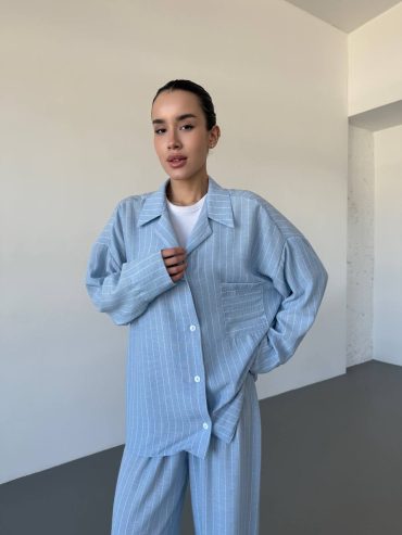 Легка бавовняна піжама у делікатну смужку 537 купити photo 2026 04 07 23 39 47