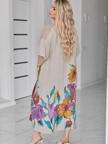 Сукня віскоза приспущене плечеV-виріз приховані кишені квіти 2040 купити photo 2026 04 08 01 09 48