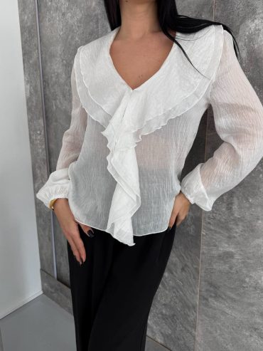 Блуза тенсел з рюшами 0129 купити photo 2026 04 08 12 26 50
