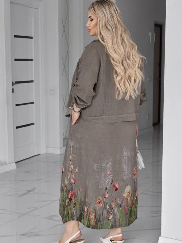 Лляний комплект сарафан жакет квітковий принт 2045 купити photo 2026 04 09 09 29 11
