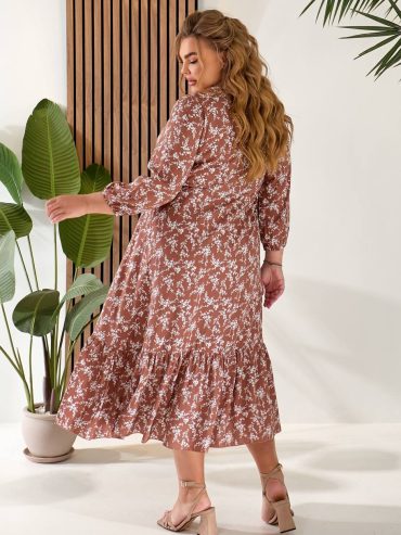 Сукня штапель із завищеною талією на кулісці рукав 3/4 на резинці 25032 купити photo 2026 04 24 22 26 19