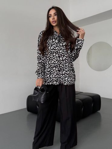 Шовкова чорна блуза біла краплина 635 купити photo 2026 04 25 08 04 14