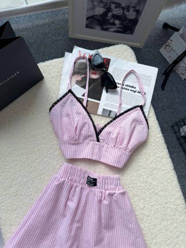 Костюм трійка сорочка топ шорти мереживо льон смужка 348 купити photo 2026 04 26 13 50 16