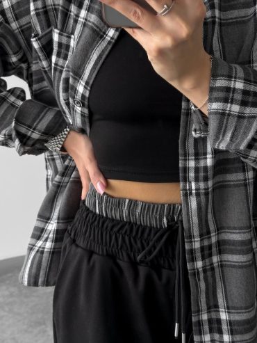 Комбінований костюм сорочка фланель клітинка трикотажні штани 1072 купити photo 2026 04 27 20 10 19