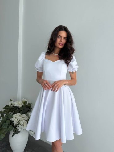 Однотонна сукня сонце кльш короткий рукав ліхтарик 1736 купити photo 2026 05 23 07 18 23